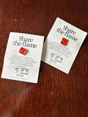 Limited Edition Petro-Canada Share the Flame Pins - Winter Olympics 1988